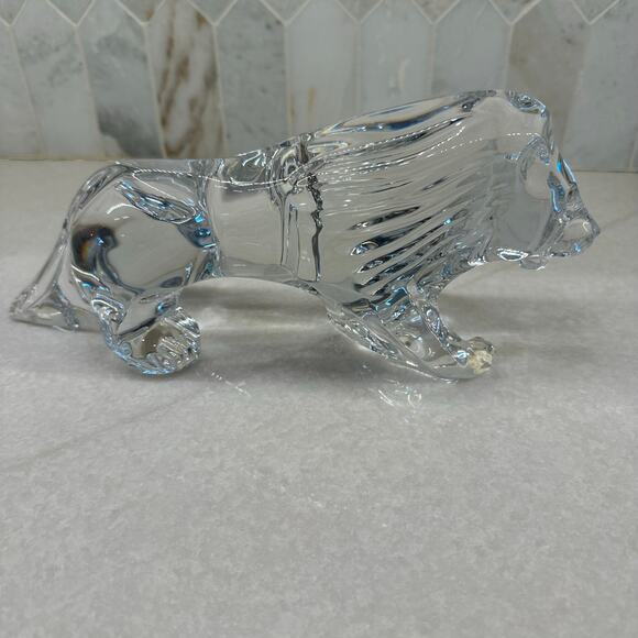 Baccarat Crystal Figurine 11" Heavy Standing Lion Figure France - Picture 1 of 8